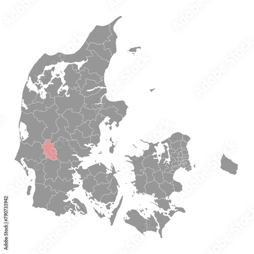 Billund Municipality map, administrative division of Denmark. Vector illustration.