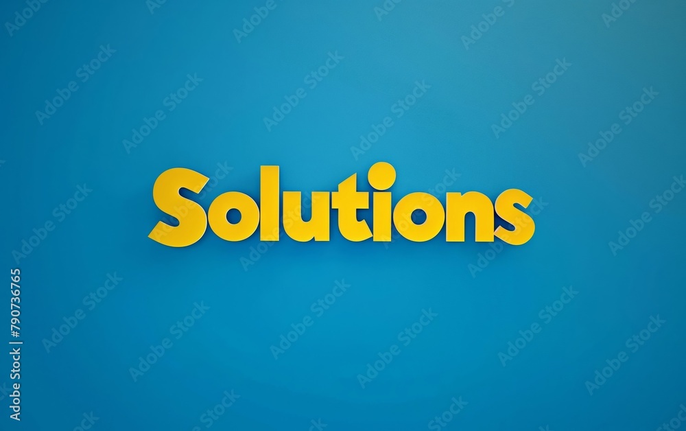 Solutions in Bold Letters on a Color Background - Strategy, Problem Solving, Innovation - Education, Business. Solutions in Bold Letters on a Color Background - Strategy, Problem Solving, Innovation - Education, Business.