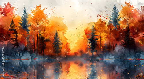 Seasonal Palette  Watercolor Forest Alive with DIY Autumn Colors and Blends