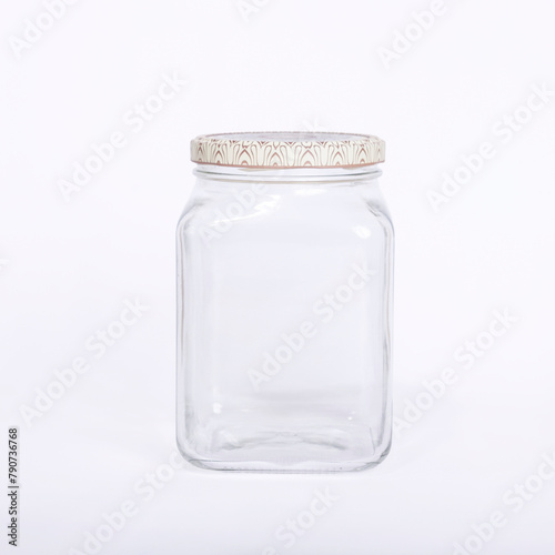 can jar, storage bottle on white background