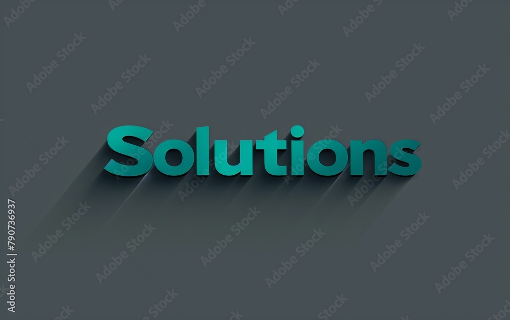 Solutions in Bold Letters on a Grey Background - Strategy, Problem Solving, Innovation - Education, Business. Solutions in Bold Letters on a Grey Background - Strategy, Problem Solving, Innovation - Education, Business.
