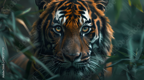 portrait of a tiger 8k wallpaper
