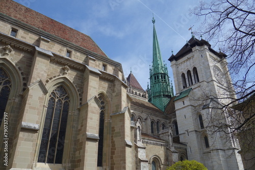 La ville de Genève en suisse ,Cathédrale Saint-Pierre Genève