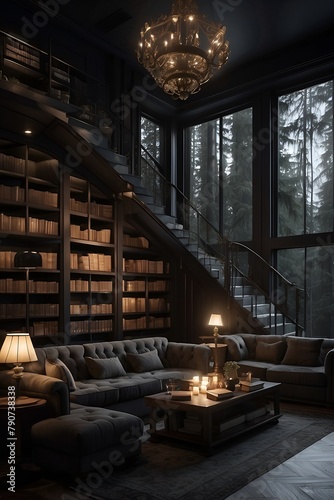 living room with fireplace