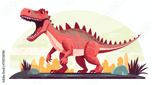 Cartoon dinosaur Spinosaurus vector illustration. D