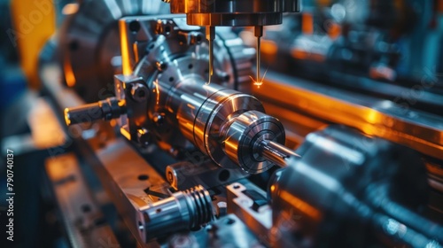 Cutting carbon fibre automotive parts on a lathe in a factory that makes automotive parts