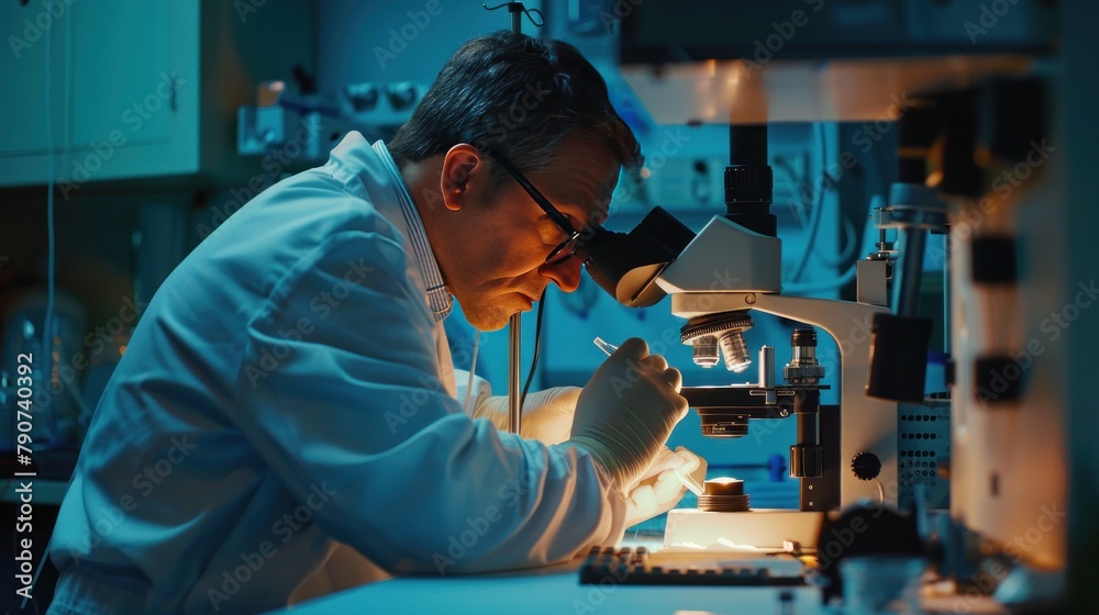 doctor performing eye surgery using