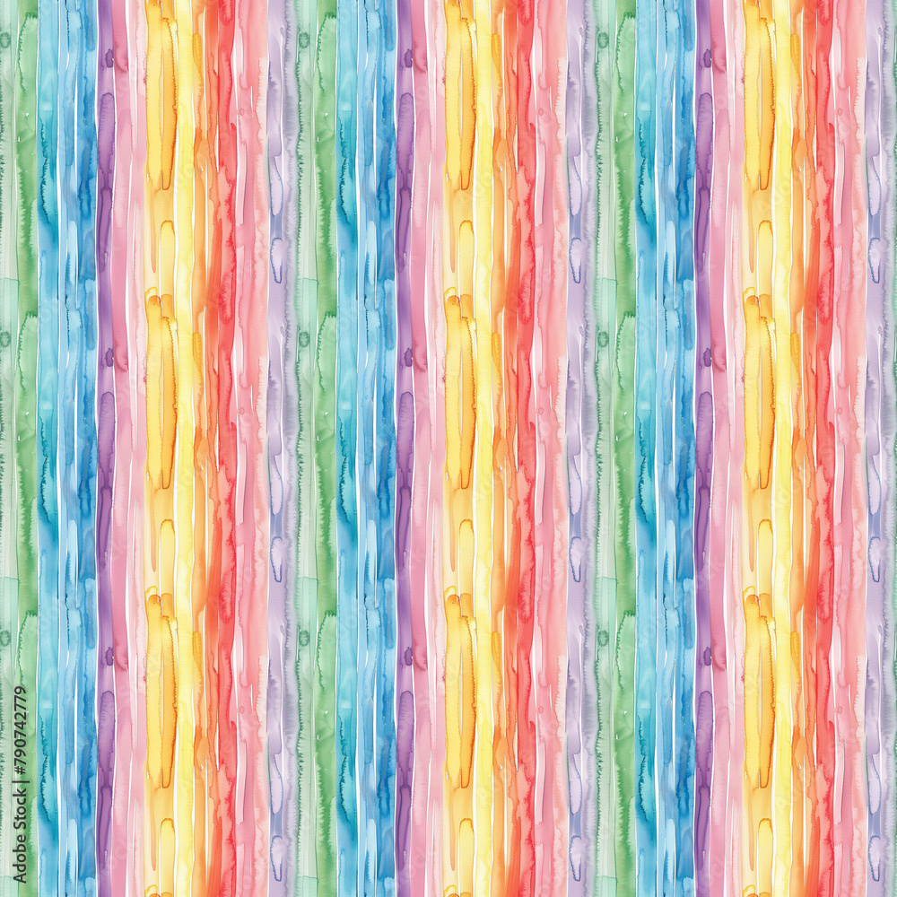 water colour rainbow stripes background, repeatable seamless background pattern tile
