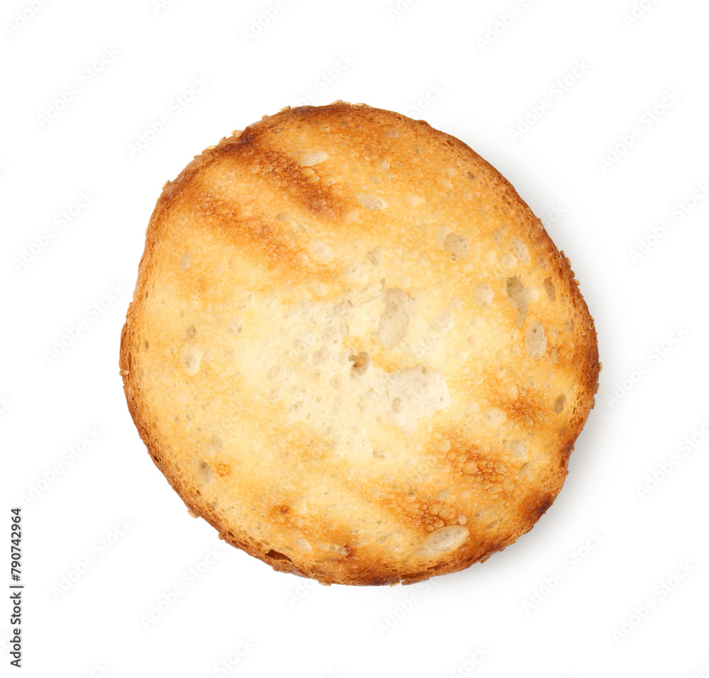 Half of grilled burger bun isolated on white, top view Half of grilled burger bun isolated on white, top view