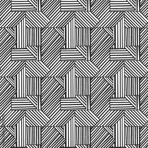 black and white monochrome geometric background, repeatable seamless background pattern tile photo