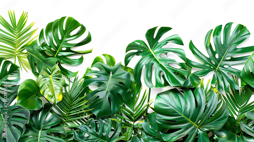 Green Leaves of Monstera tropical plant bush