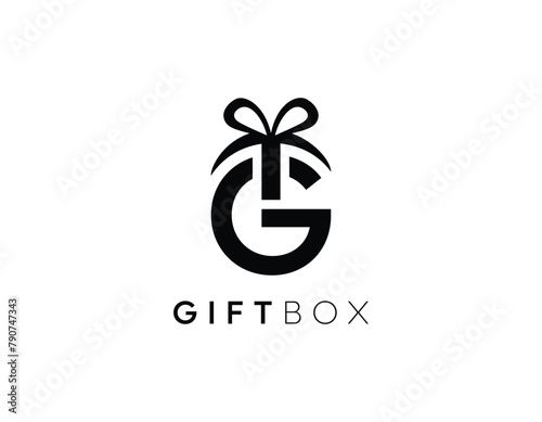 Abstract letter G gift icon logo, gift ribbon, or gift box vector logo design