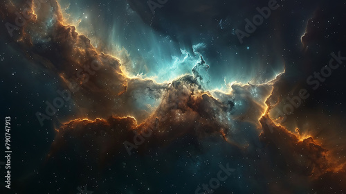 Nebulae and galaxies in outer space. Abstract Cosmos © YOGI C