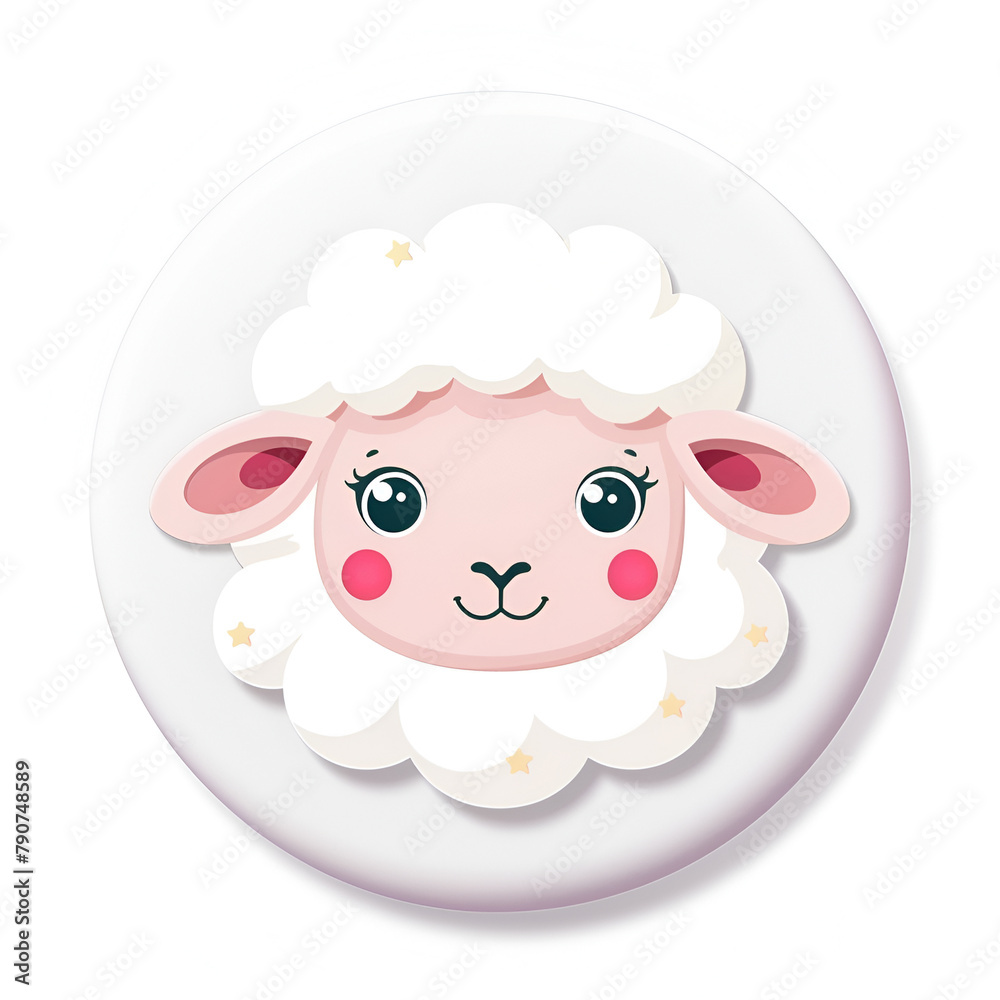 Cartoon white sheep Cartoon white sheep