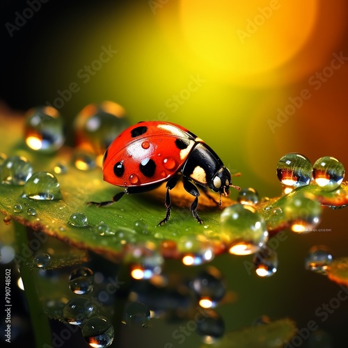 illustration of stunning lady bug , Generative ai