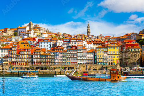 Beautiful view of the city of Porto on a beautiful summer day. Porto, Portugal photo