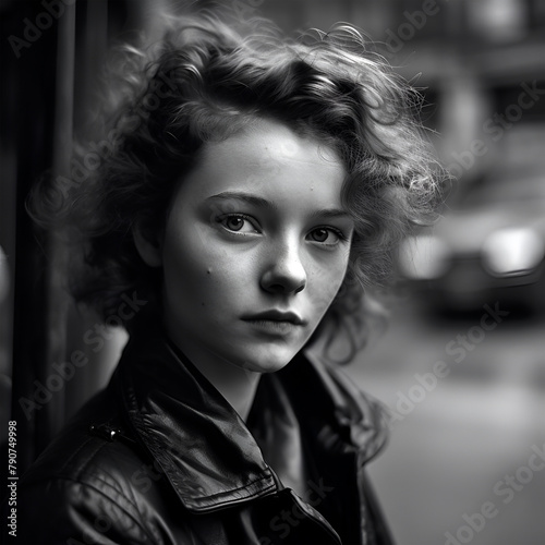 black and white photo of a beautiful girl