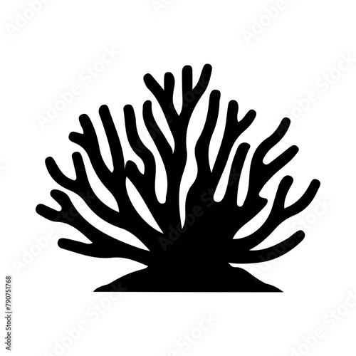 Illustration of sea Coral silhouette on isolated background