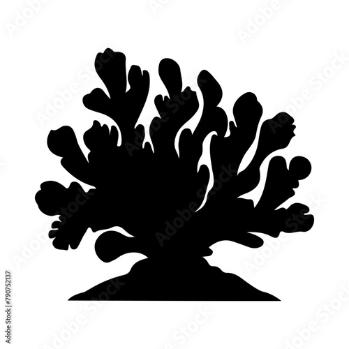 Illustration of sea Coral silhouette on isolated background