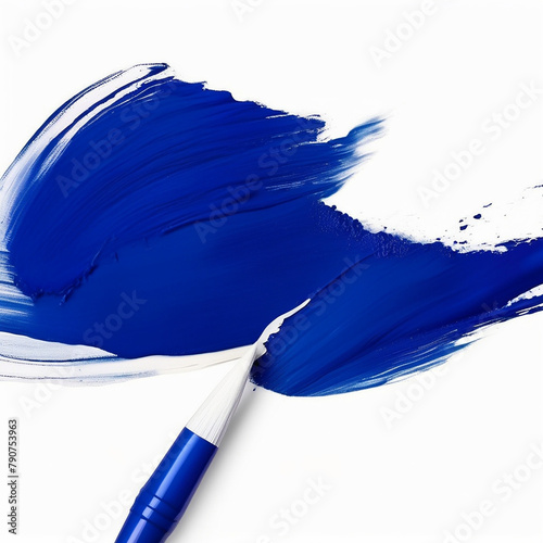 Blue paint brush stroke smear color texture swatch background