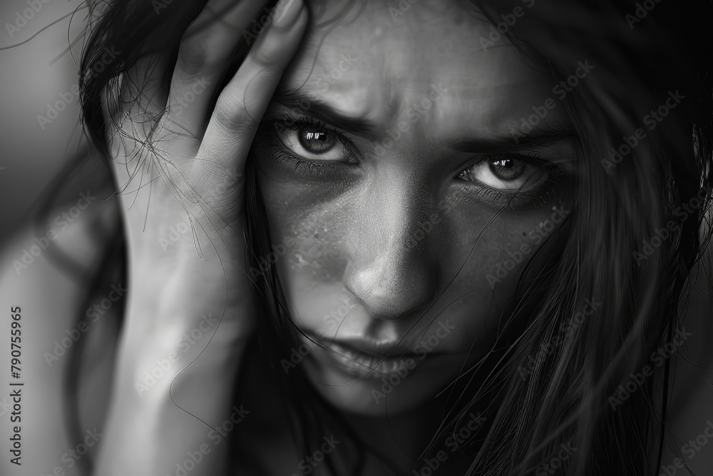 Fototapeta premium Ashamed Woman in Distress: Coping with Breakup and Crying in Desperation