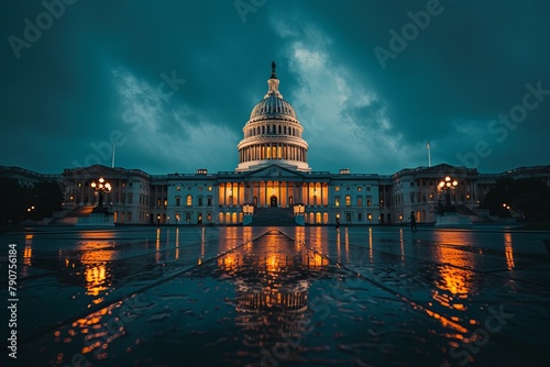 Capitol Building at dusk.