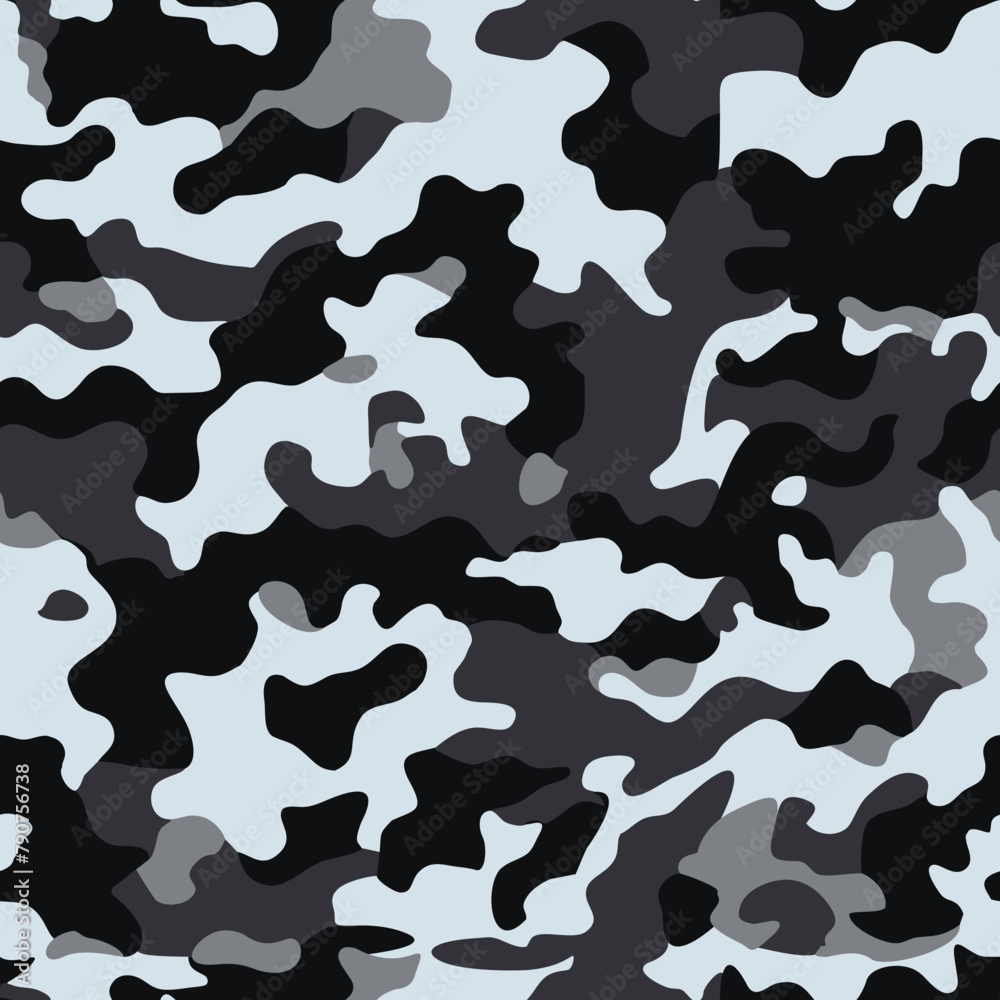 
Camouflage gray pattern seamless background, classic print