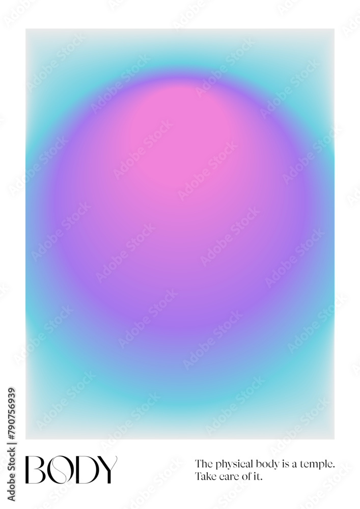 Body Gradient Positive Aura Gradient poster. Y2k style blurred gradient. Body aura ...