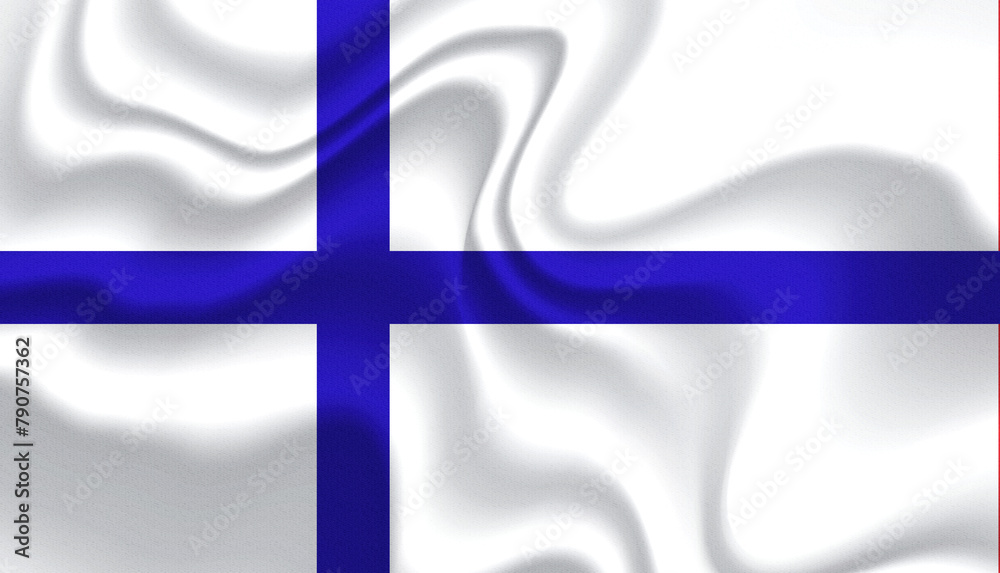 Naklejka premium Finland national flag in the wind illustration image