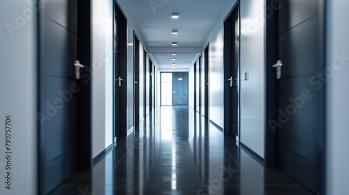 Hotel and office corridors intersecting