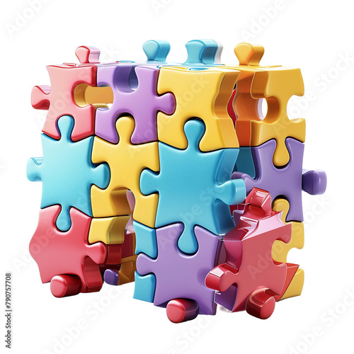 Amaznig Jigsaw Puzzle 3d Isolated On White Background photo