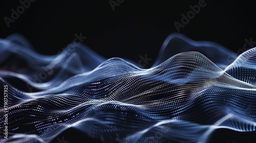 waves of sound on a black background. photo