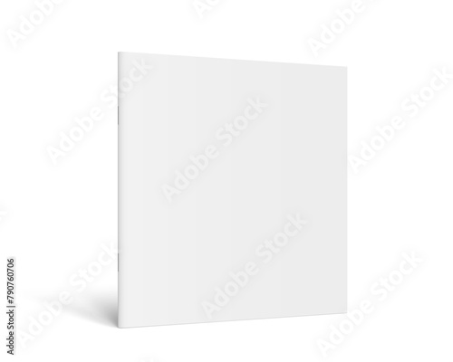 Vector realistic standing 3d magazine mockup with white blank cover.