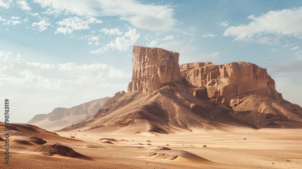Dramatic desert landscapes with sand dunes and rock formations landscapes 
