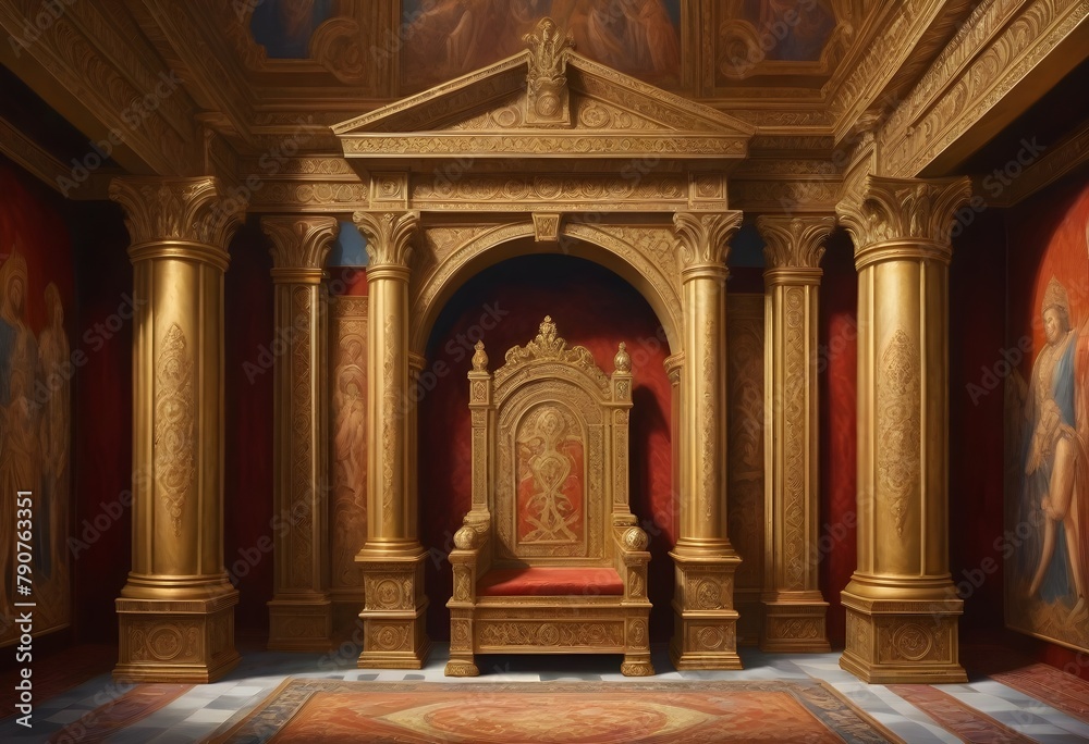Oil painting an 8k highly detailed ancient throne  (100)