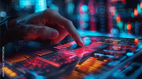 Work, issuing commands through a touch screen with modern technology.