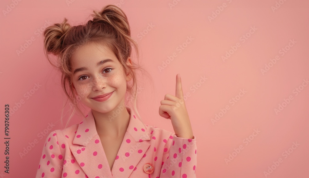 copy space, isolated background, Happy woman pointing to side. showing something copy space, isolated background, Happy woman pointing to side. showing something
