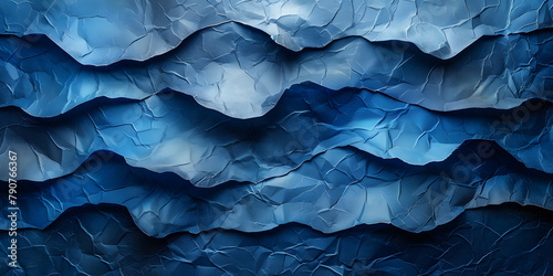 Wallpaper Mural Blue Canvas Art with Textured Paper and Symmetrical Parchment Fold - Flat & Top View Torontodigital.ca