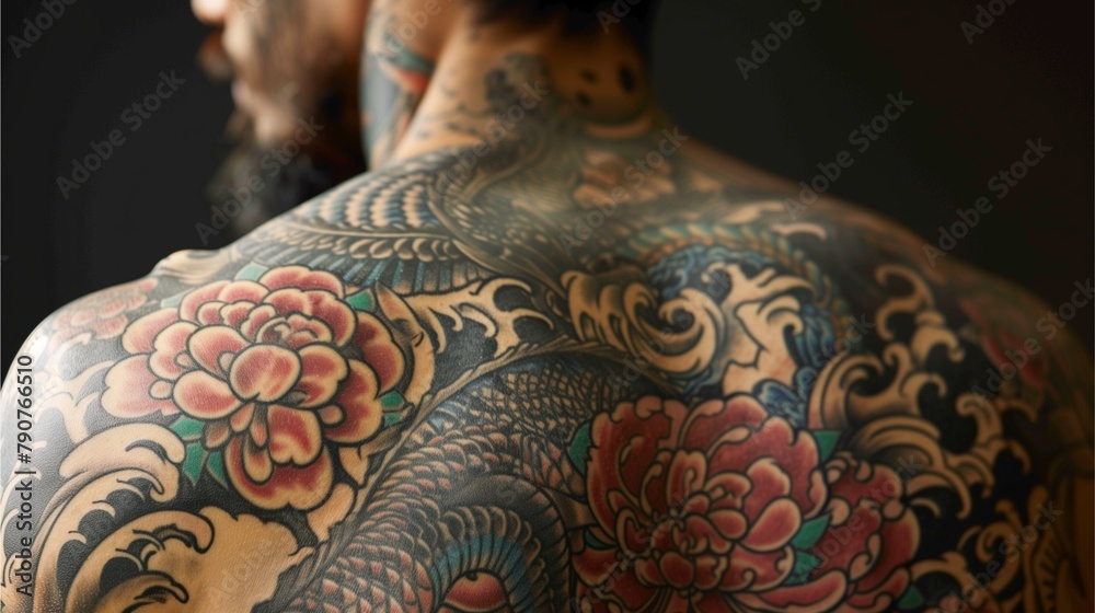 The art of tattooing patterns on the skin and back