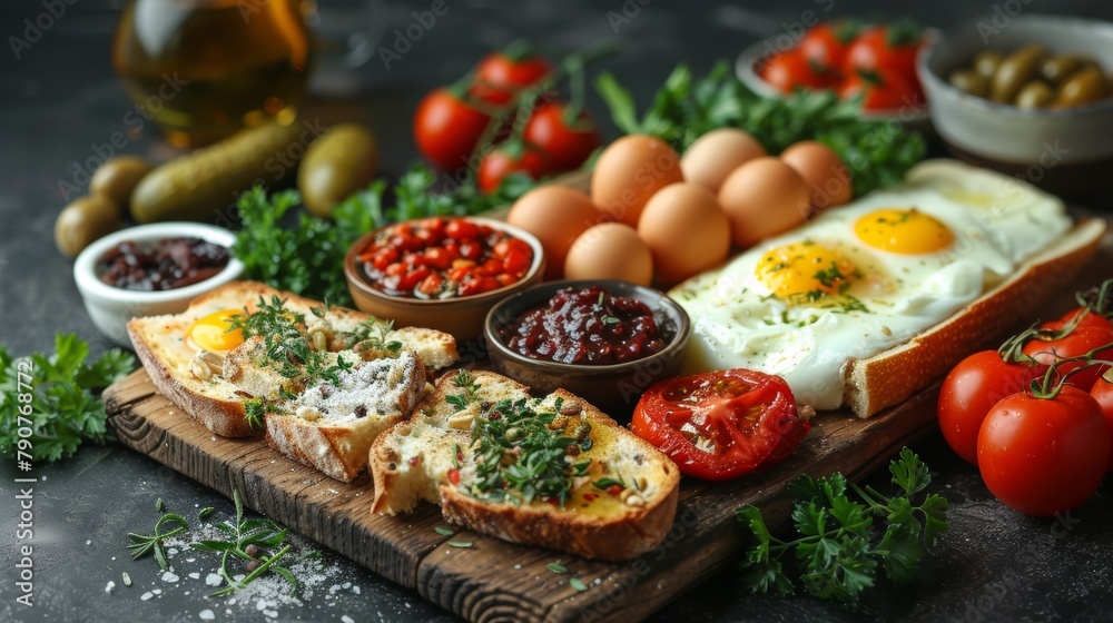 Turkish bread or toast butter jam chocolate Turkish bread or toast butter jam chocolate