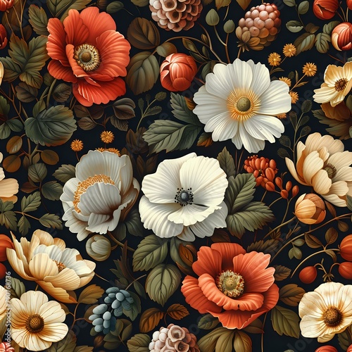 Rich and Lush Floral Seamless Pattern