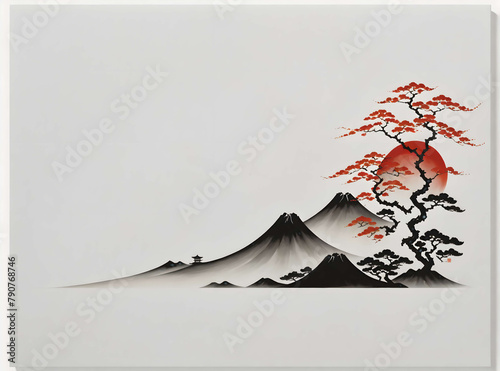 painting in the style of Japanese minimalism