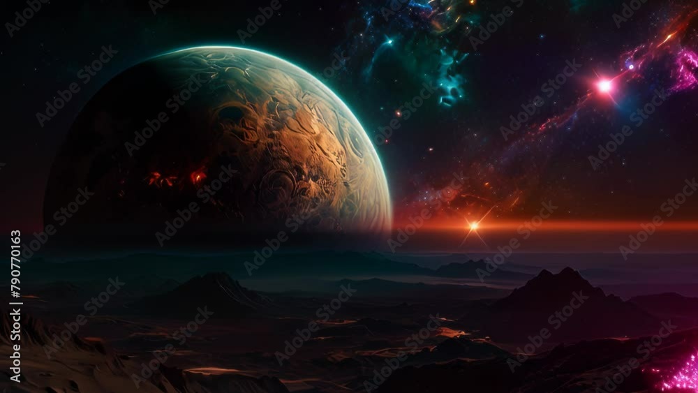 Video animation of breathtaking view of outer space, featuring a ...