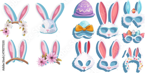 Ostern rabbit ear spring hat set