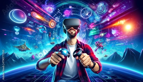 Wide-Aspect Illustrations Dive Deep into the World of VR Gaming Excitement
