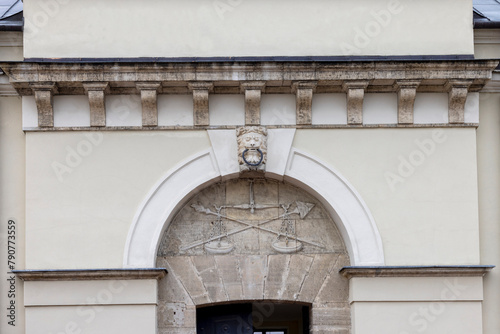 Rielief on facade of Town Hall, Zamosc, Poland