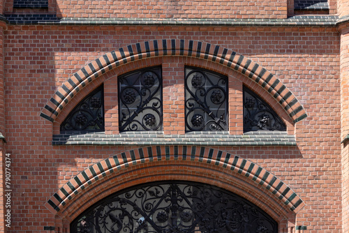 Facade of 19th century Market Hall in Dominican square, Gdansk, Poland