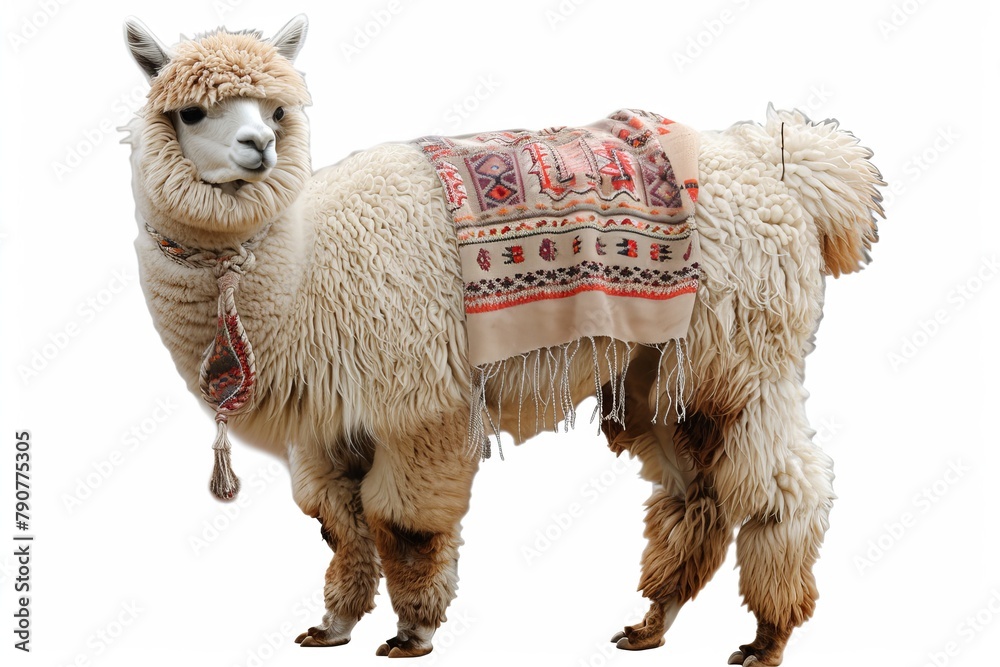 Fluffy alpaca plushie - obrazy, fototapety, plakaty 