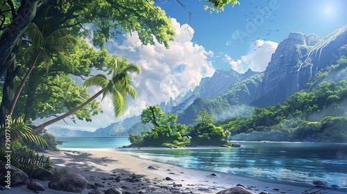 Nature scenes such as landscapes, forests, and beaches backgrounds  photo