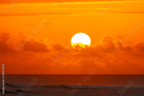 Superb sunrise on a pretty beach in Punta Cana in the Dominican Republic